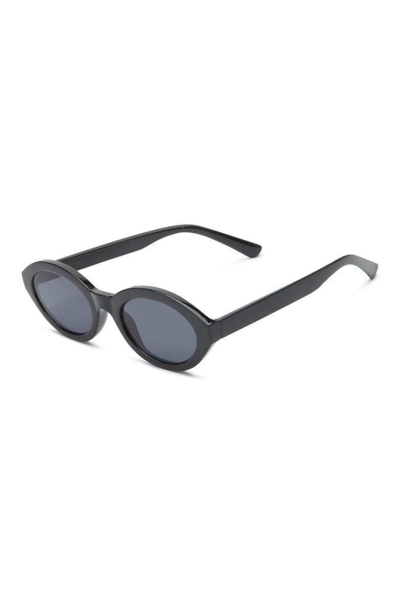 Oval Sunglasses, Alternate, color, BLACK