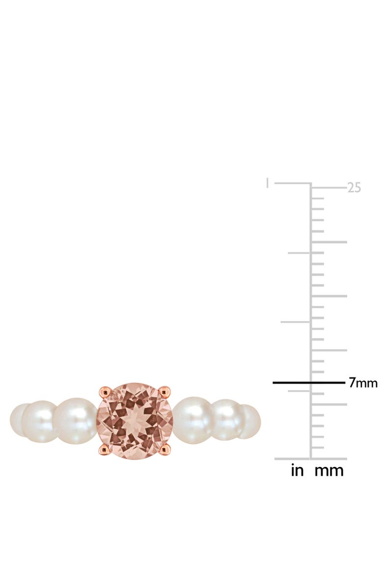 Morganite & Cultured Pearl Ring 10k, Alternate, color, Morganite