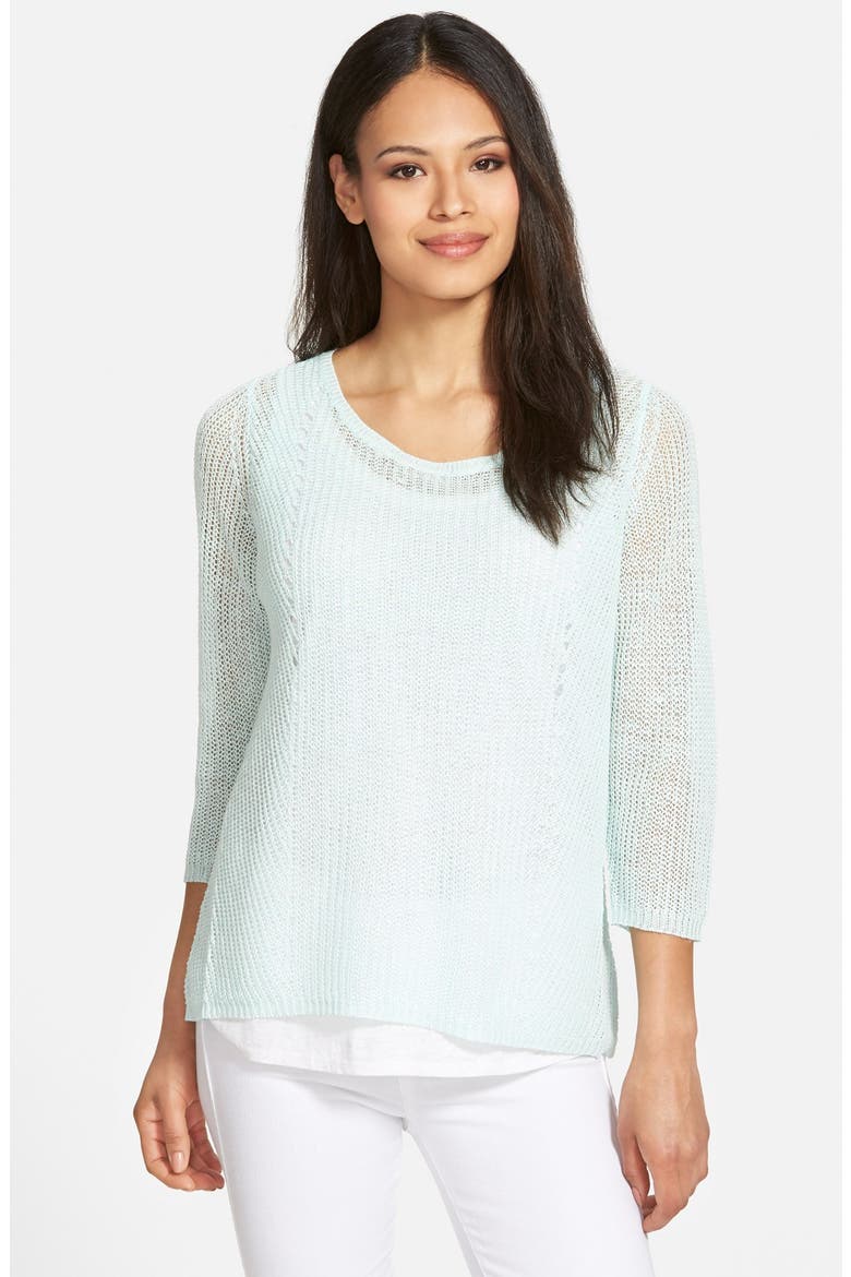 Organic Linen Bateau Neck Sweater, Main, color, AURORA