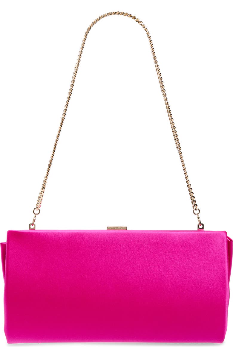 Stuart Weitzman The VIP Loveknot Clutch, Alternate, color, Flamingo
