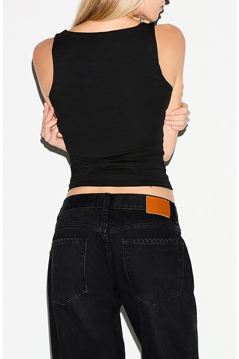 Smooth Layers Square Neck Tank, Alternate, color, OBSIDIAN
