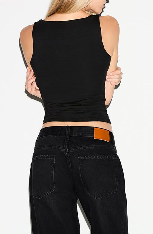 Skims Smooth Layers Square Neck Tank In Black