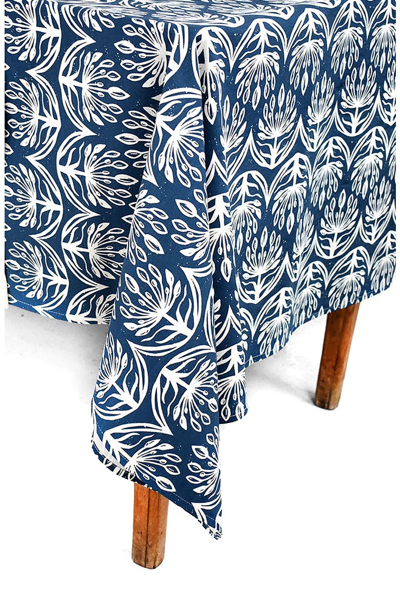Botanical Tablecloth, Main, color, INDIGO