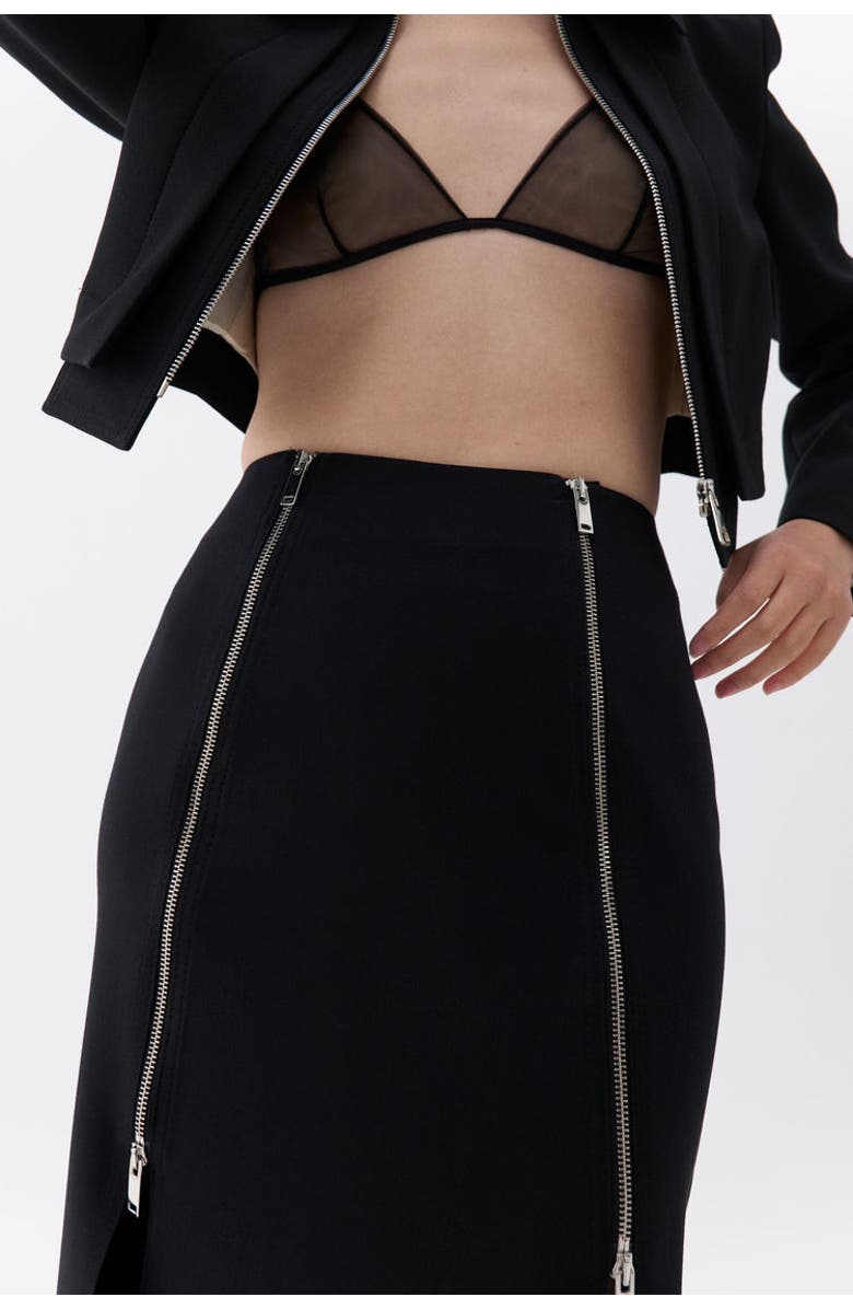 Nocturne Pencil Skirt with Zipper Design, Alternate, color,