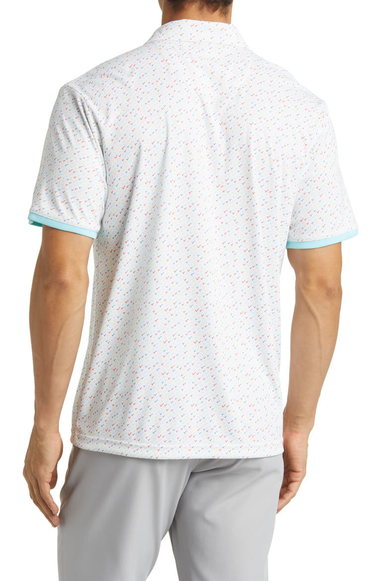Ashton Scatter Print Golf Polo, Alternate, color, IVORY/ AQUA