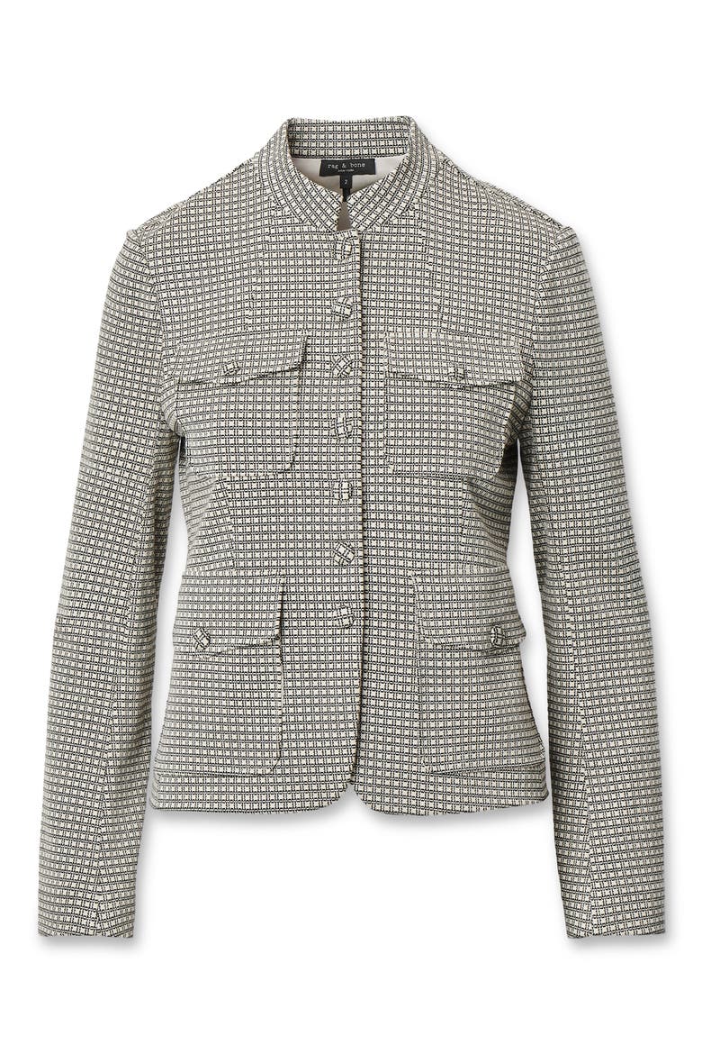 Mercer Ponte Blazer, Alternate, color, BLACK PLAID
