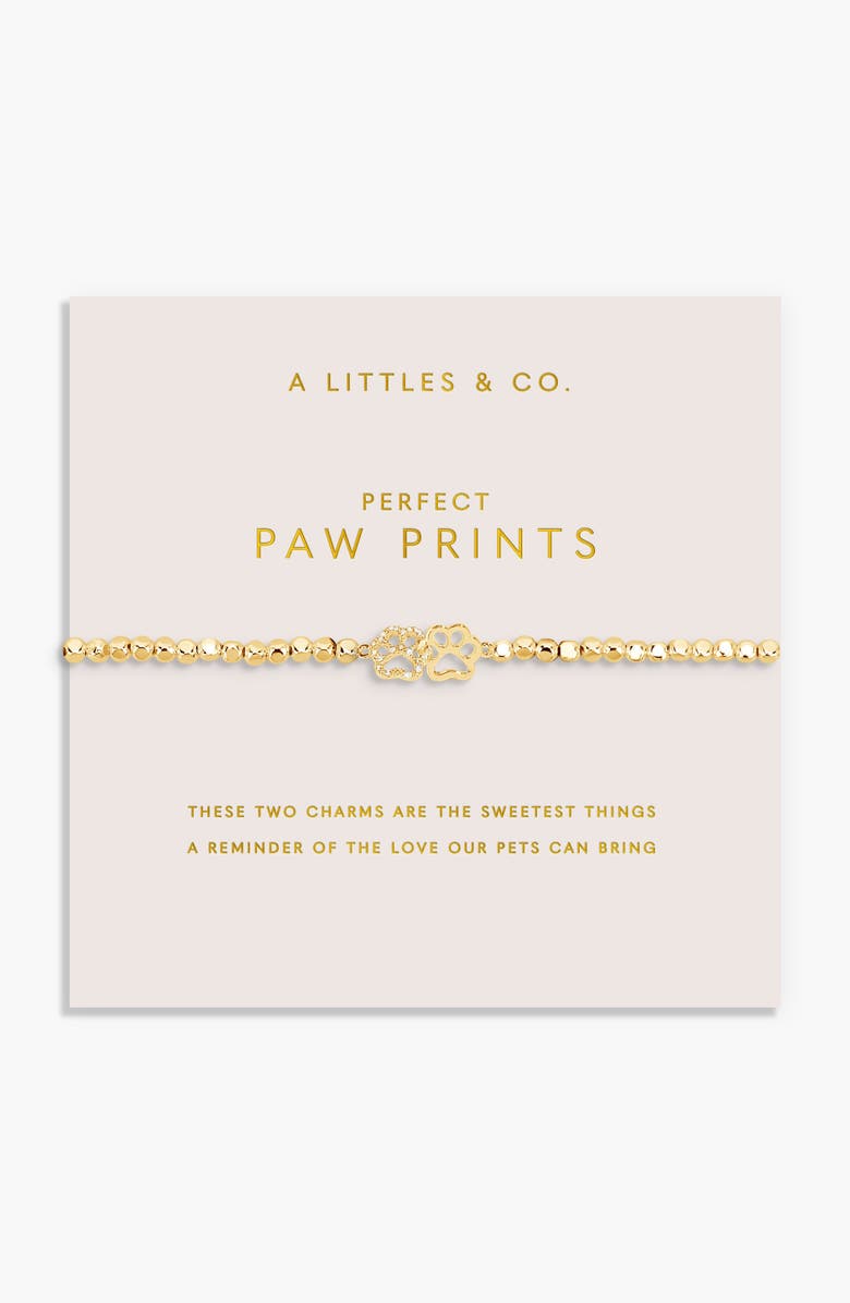 A Littles & Co Forever Yours 'Perfect Paw Print' Bracelet In Gold-Tone Plating, Alternate, color, Metallic Gold