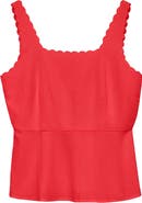 VERO MODA Julietta Scallop Trim Peplum Top
