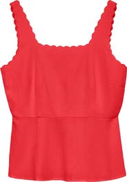 VERO MODA Julietta Scallop Trim Peplum Top