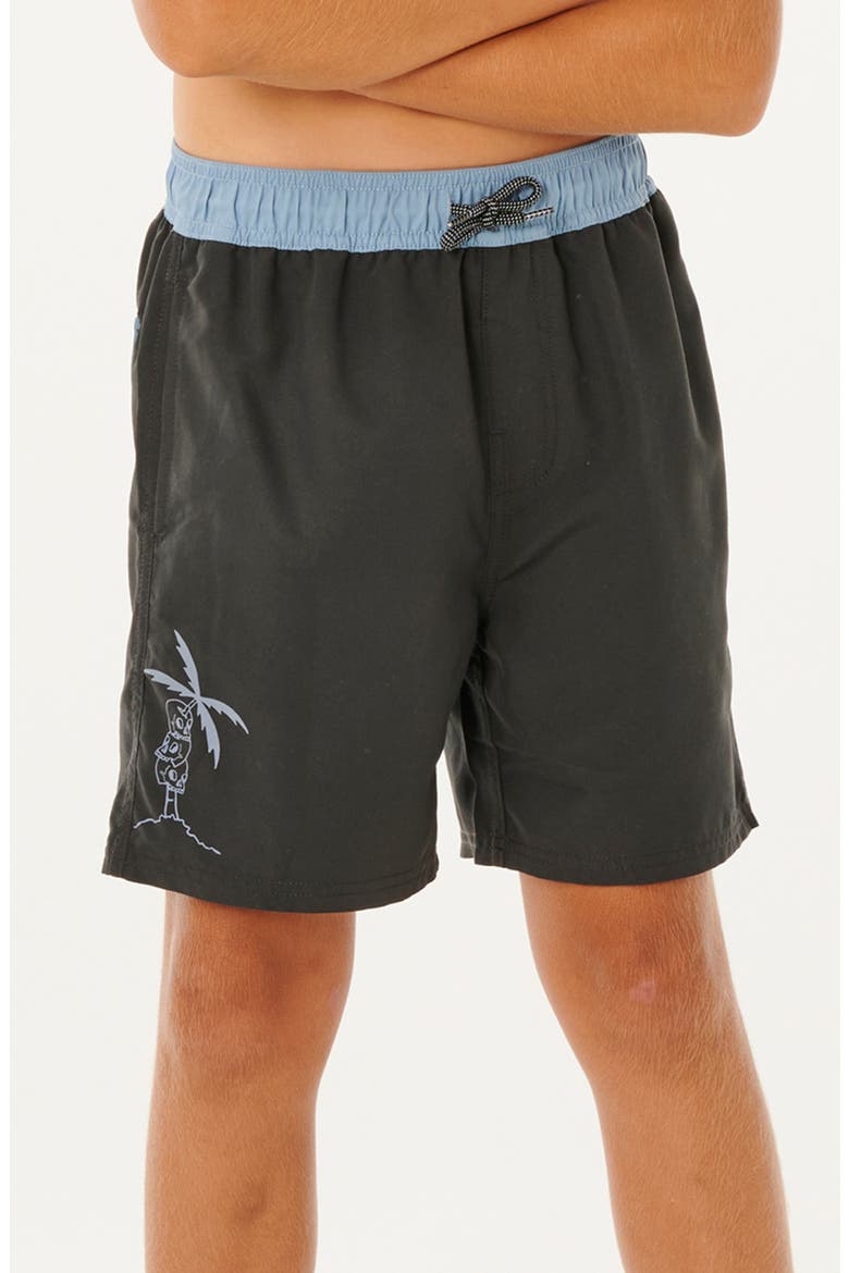 Kids' Eternal Shred Block Swim Trunks, Alternate, color, WASHED BLACK