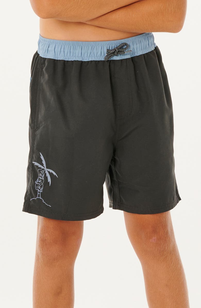 Rip Curl Kids' Eternal Shred Block Swim Trunks, Alternate, color, Washed Black