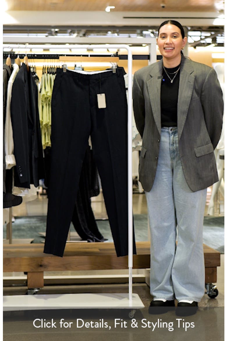 Navy Flat Front Suit Pants video
