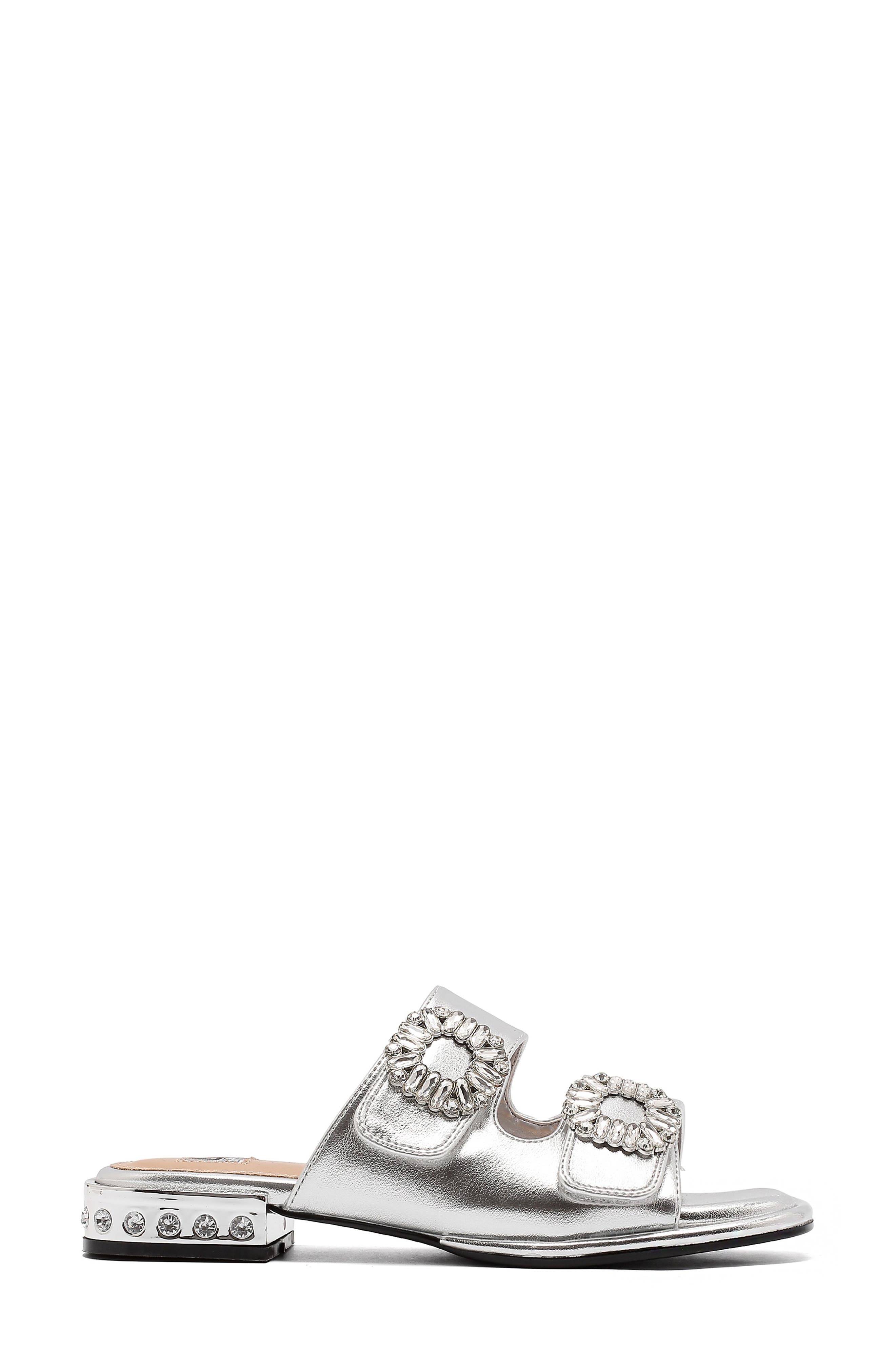 Resort Rhinestone Slide Sandal, Alternate, color, SILVER