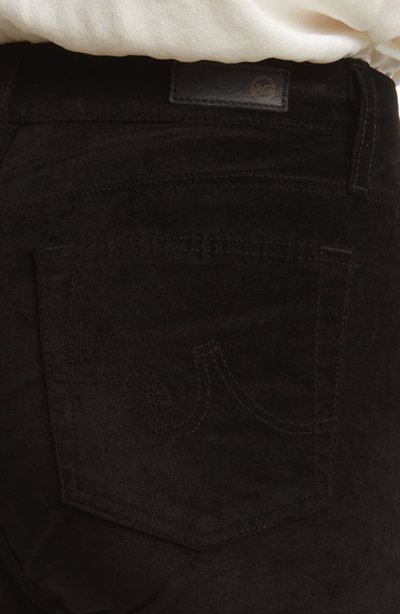 AG Mari High Waist Slim Ankle Straight Leg Jeans, Alternate, color, Super Black