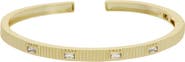 Juvell Cubic Zirconia Ribbed Cuff Bangle
