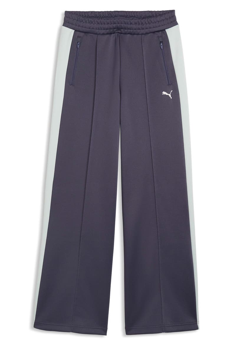 T7 Wide Leg Track Pants, Alternate, color, INKY DEPTHS/ CREME DE MINT