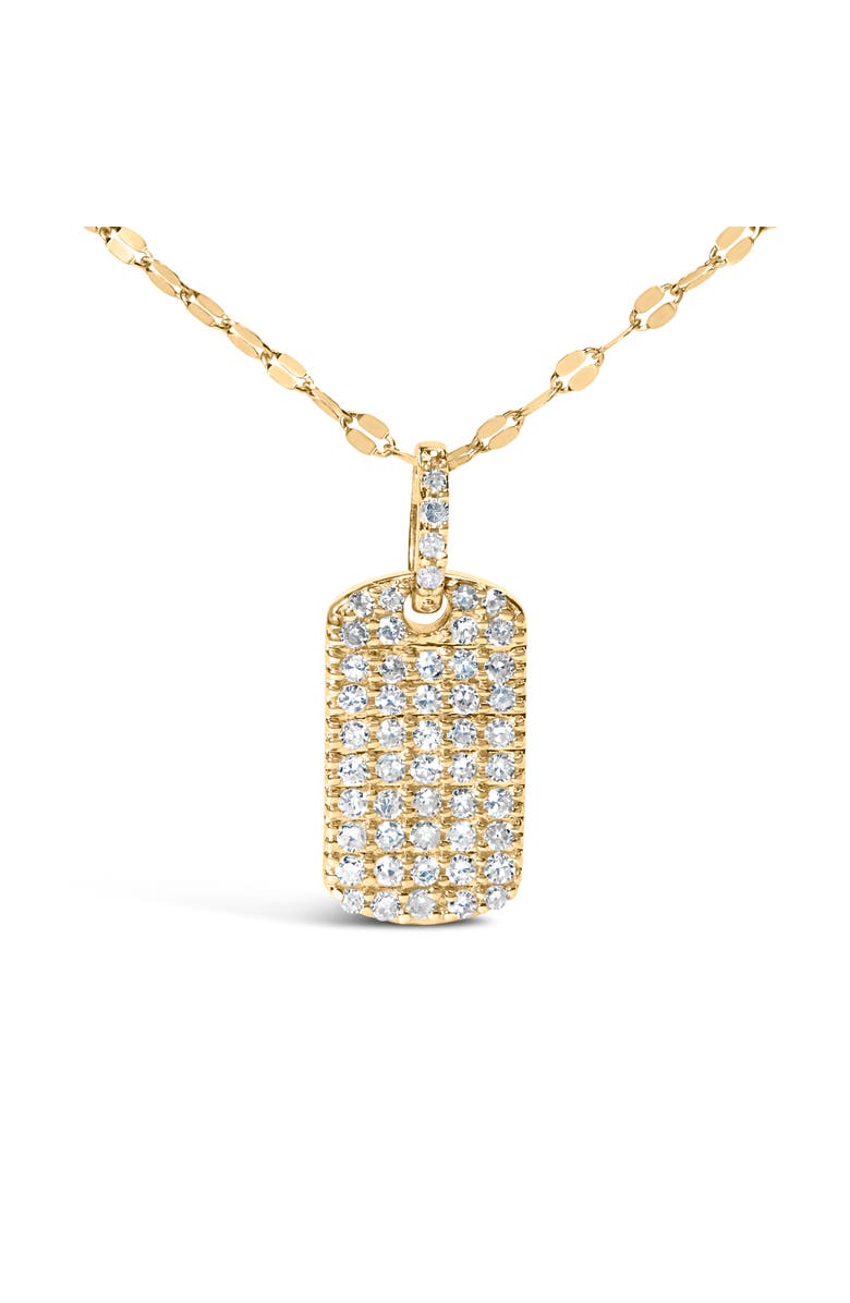 Haus of Brilliance 18K Yellow Gold PlatedSilver 1/3 Cttw Diamond Studded Dog Tag Pendant Necklace, Main, color, Yellow