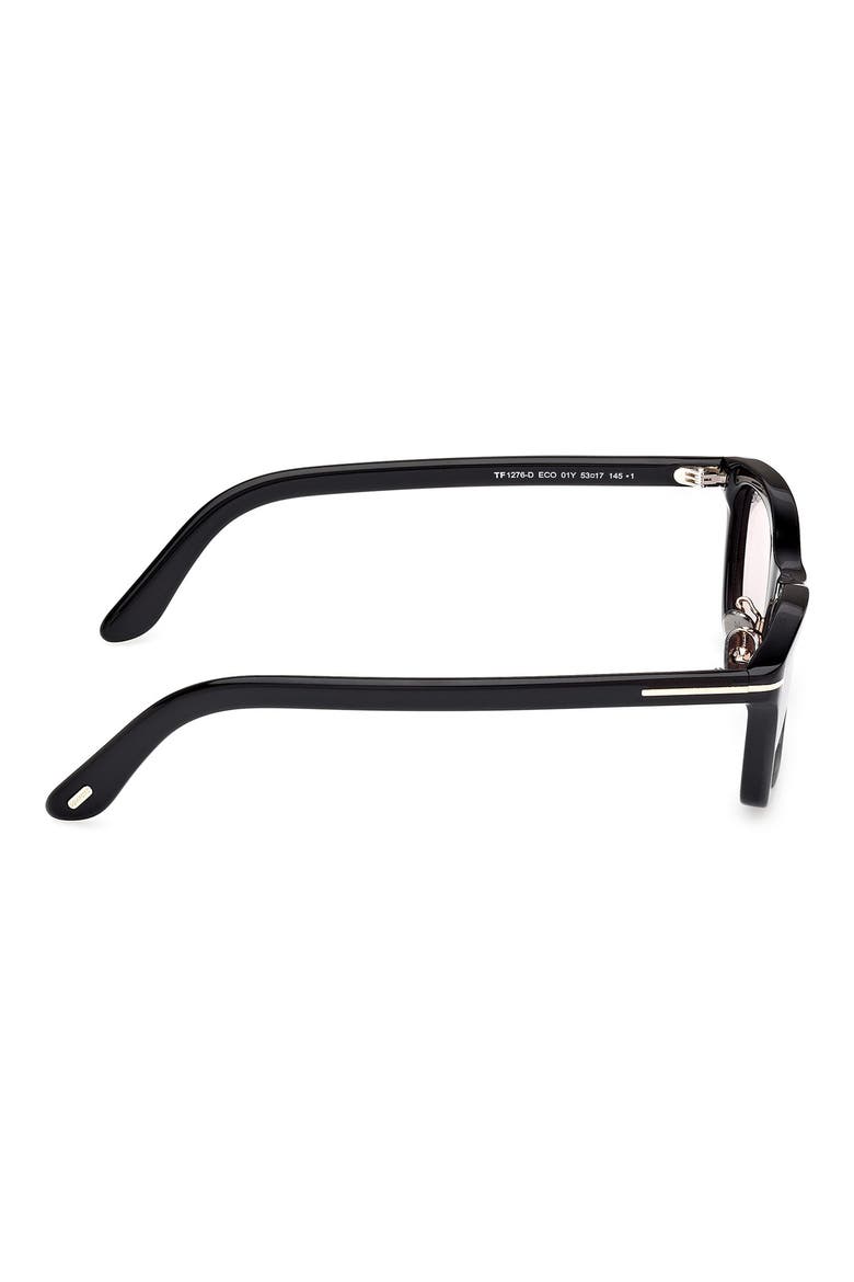 53mm Rectangular Sunglasses, Alternate, color, SHINY BLACK / VIOLET