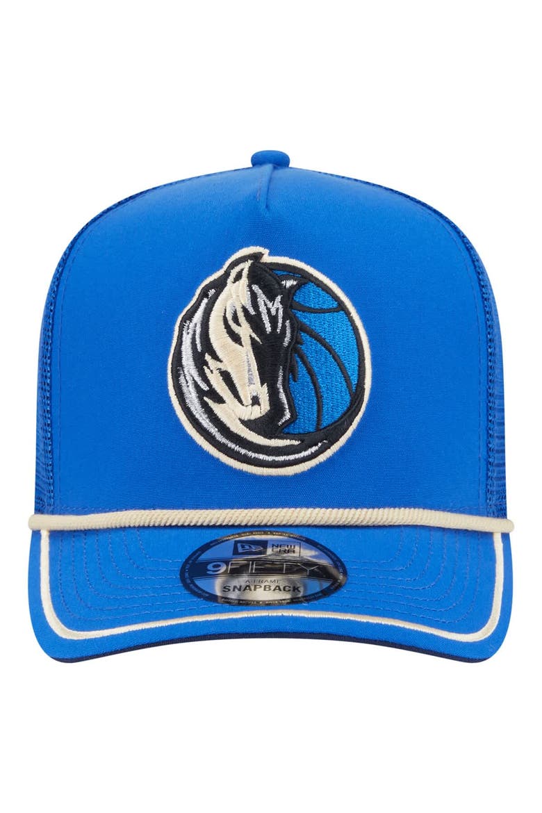 Men's New Era Blue Dallas Mavericks Vintage Team Rope A-Frame 9FIFTY Snapback Hat, Alternate, color, Blue
