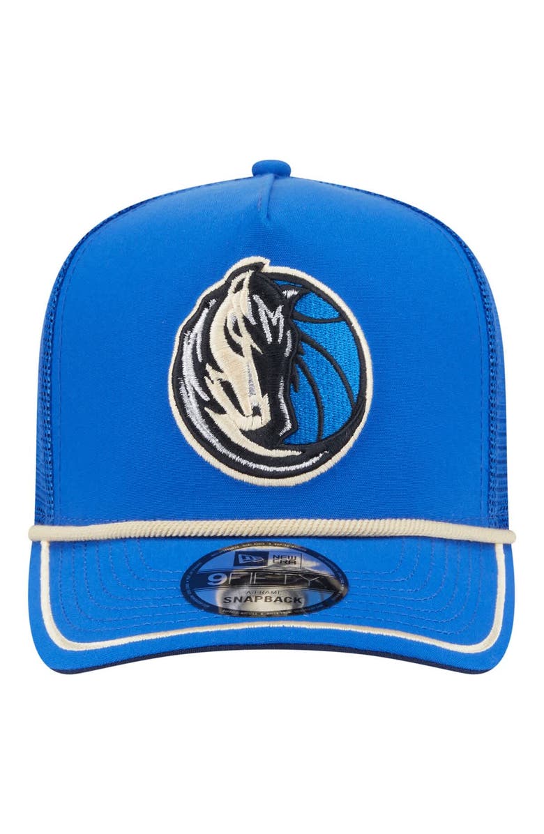 New Era Men's New Era Blue Dallas Mavericks Vintage Team Rope A-Frame 9FIFTY Snapback Hat, Alternate, color, Blue