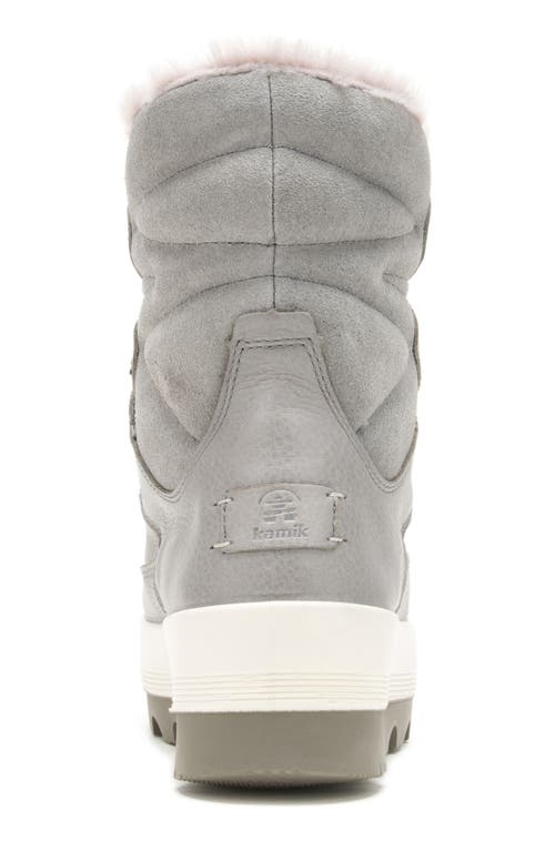 Kamik Celeste Faux Shearling Lined Waterproof Snow Boot In Gray
