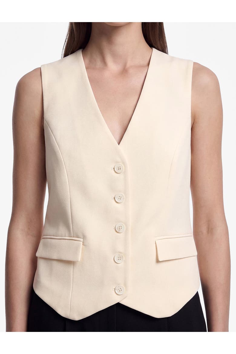 V-Neck Button-Front Vest with Applique Detailed, Alternate, color, OFF WHITE