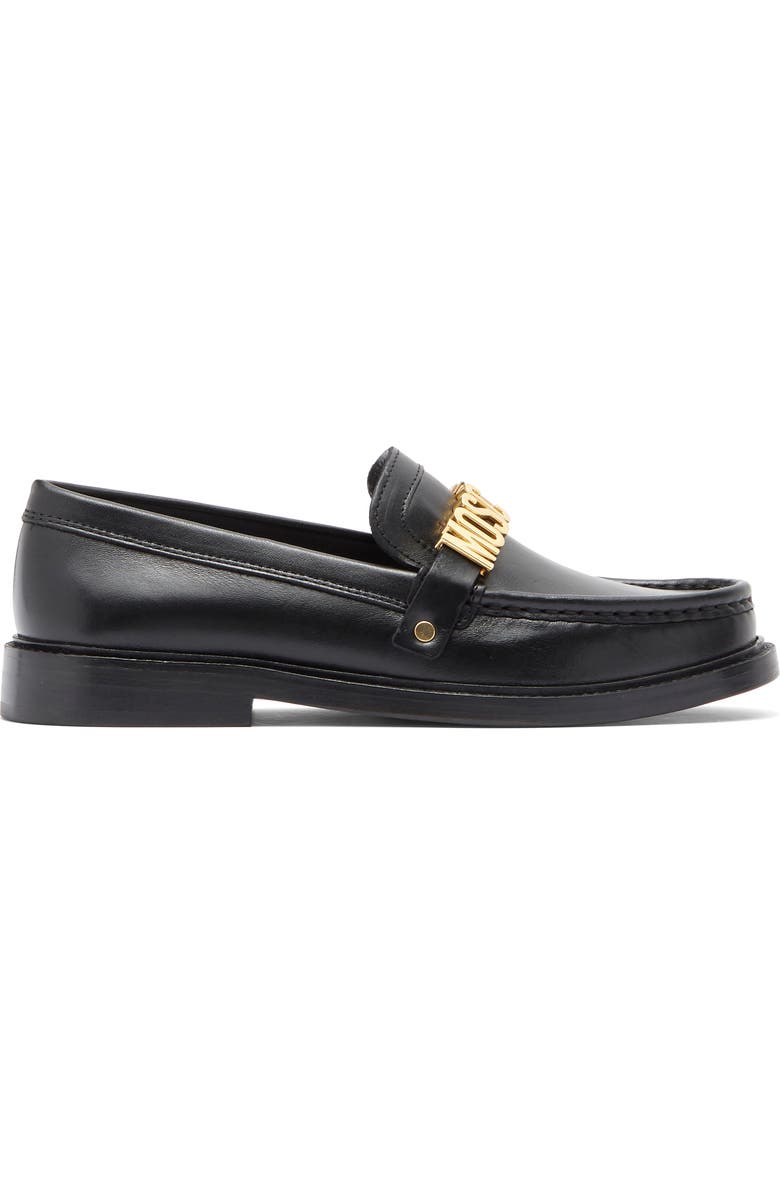 Moschino Metal Logo Loafer, Alternate, color,
