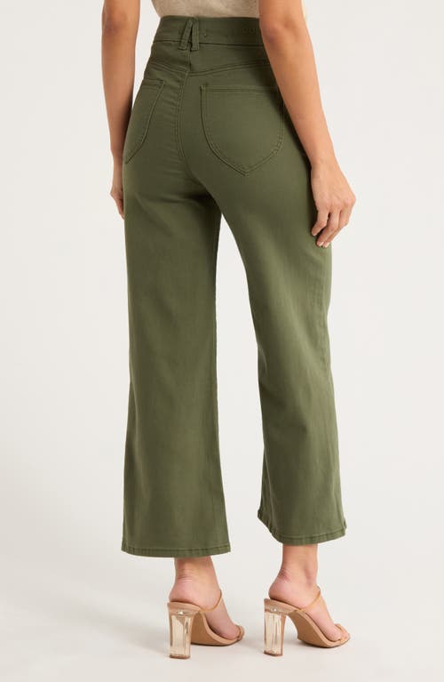Vigoss Dylan Crop Wide Leg Jeans In Green