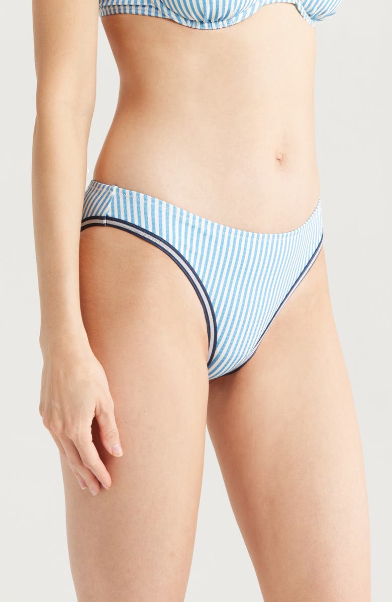 Solid & Striped The Tati Bikini Bottoms, Alternate, color, French Blue X Brule Stripe