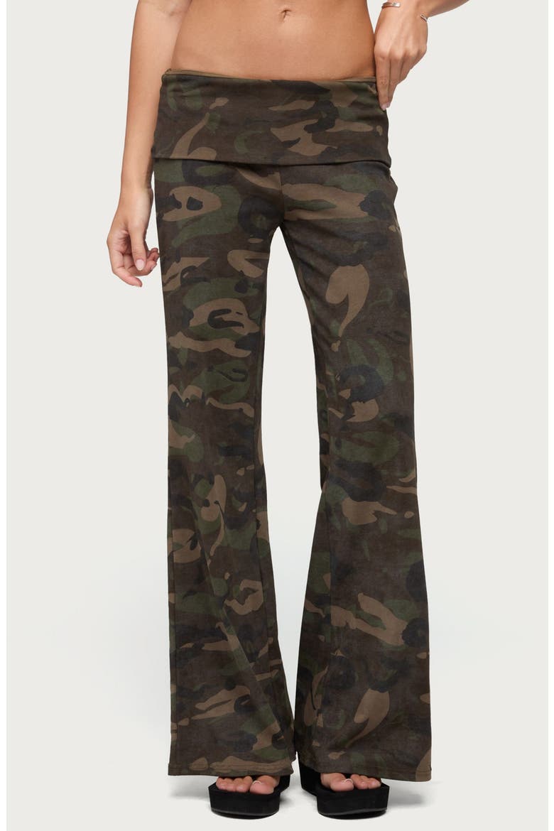 Lumielle Wide Leg Foldover Pants, Main, color, OLIVE