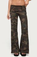 EDIKTED Lumielle Wide Leg Foldover Pants