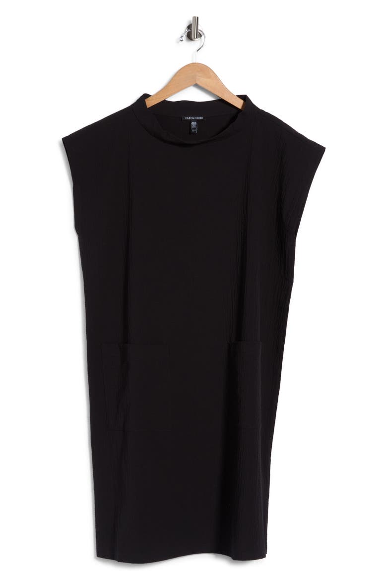 Mock Neck Dress, Alternate, color, BLACK