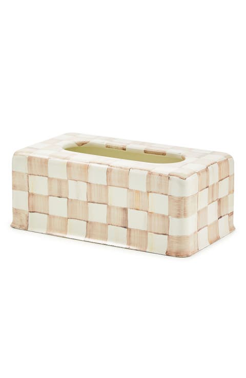 Mocha Check Standard Tissue Box Holder