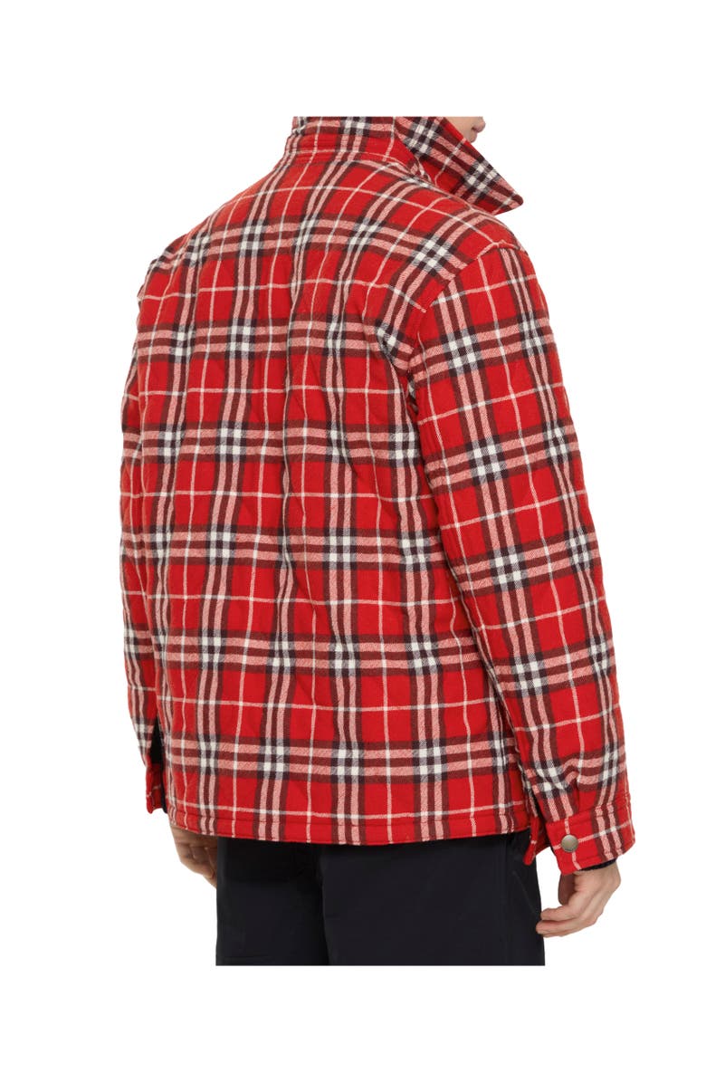 Burberry Check Quilted Wool Flannel Jacket, Alternate, color, Crayon Red