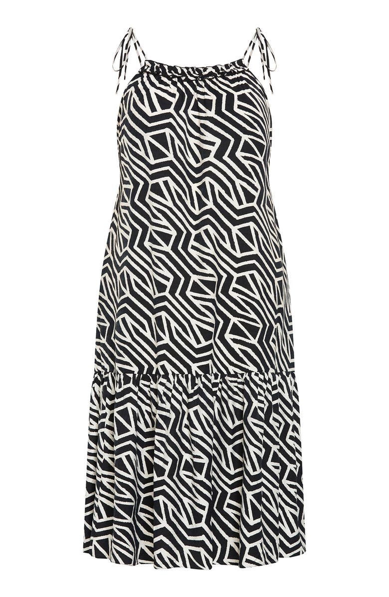 City Chic Erica Print Maxi Sundress, Alternate, color, Mono Swirl