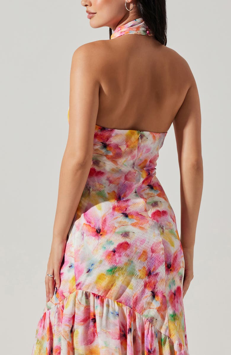 ASTR the Label Caspia Halter Dress, Alternate, color, Pink Multi Coral