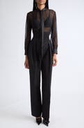 Dolce&Gabbana High Waist Virgin Wool Jacquard Straight Leg Pants