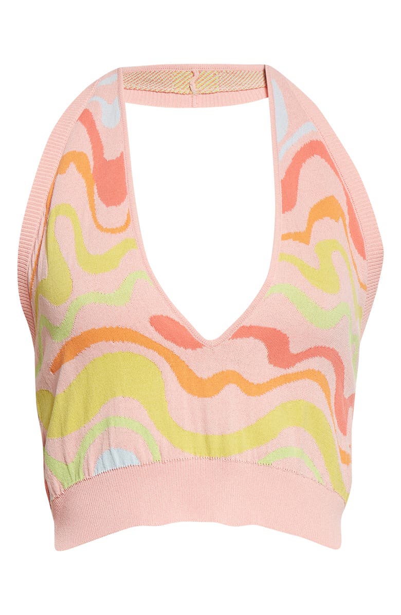 Nicole Miller Women's Waves Halter Sleeveless Sweater, Alternate, color, 