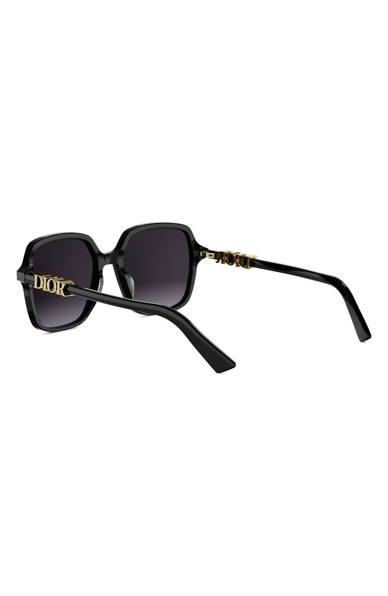DIOR Treasure S1I 54mm Square Sunglasses, Alternate, color, Shiny Black / Gradient Smoke