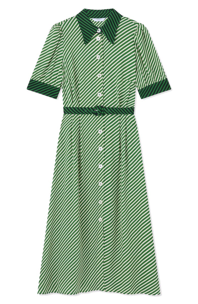 LK Bennett Valerie Stripe Midi Shirtdress, Alternate, color, Green