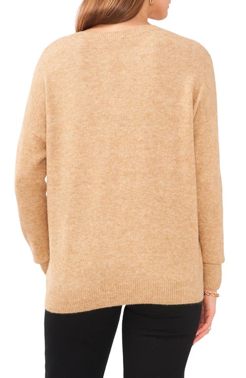 Vince Camuto Drop Shoulder V-neck Sweater In Brown
