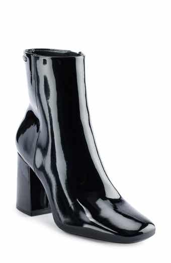 DKNY Cavale Patent Finish Block Heel Boot