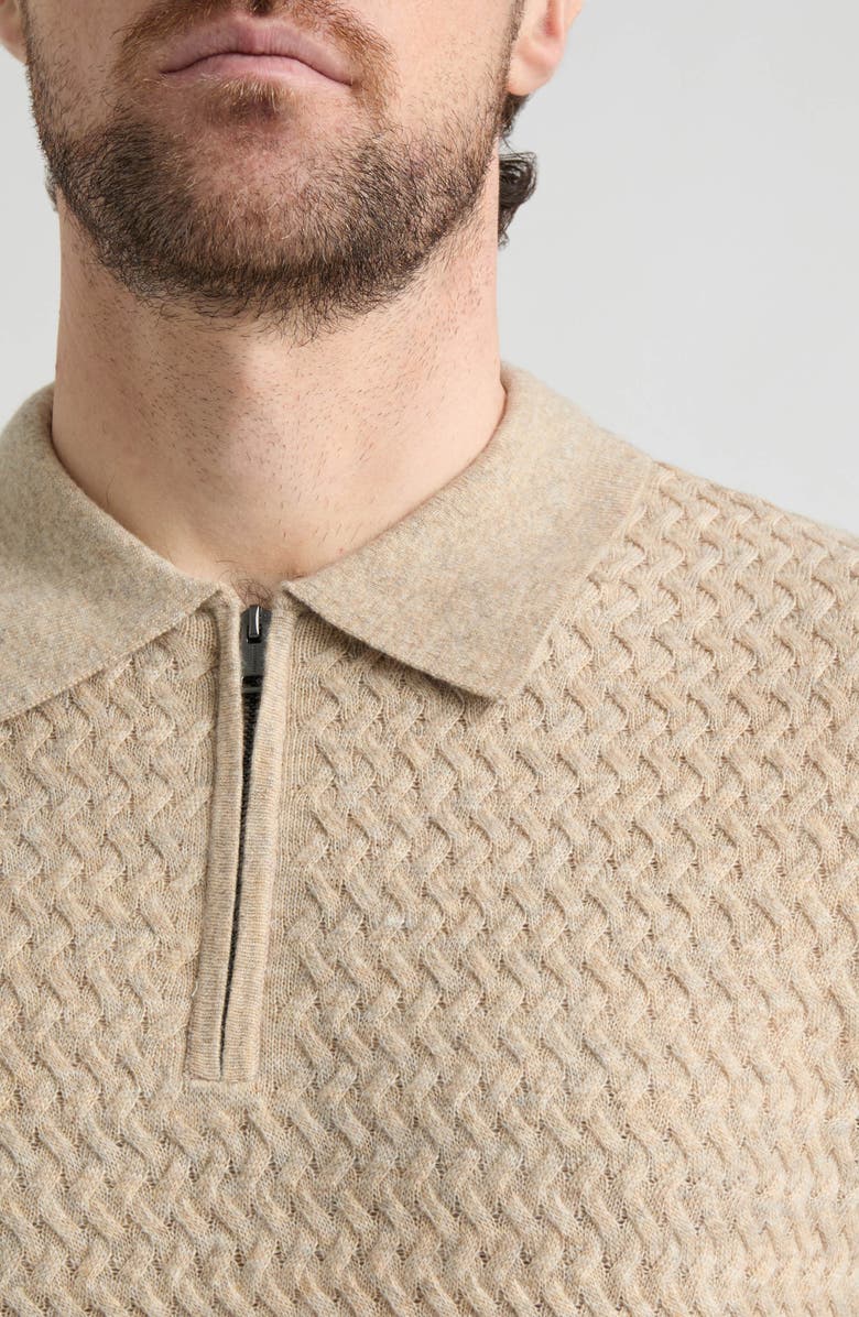 Hunter Lorne Half Zip Polo Sweater, Alternate, color, Pumice Stone