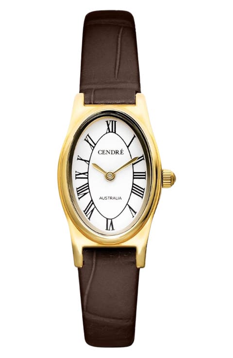 Emmeline Leather Strap Watch, 16mm x 24mm