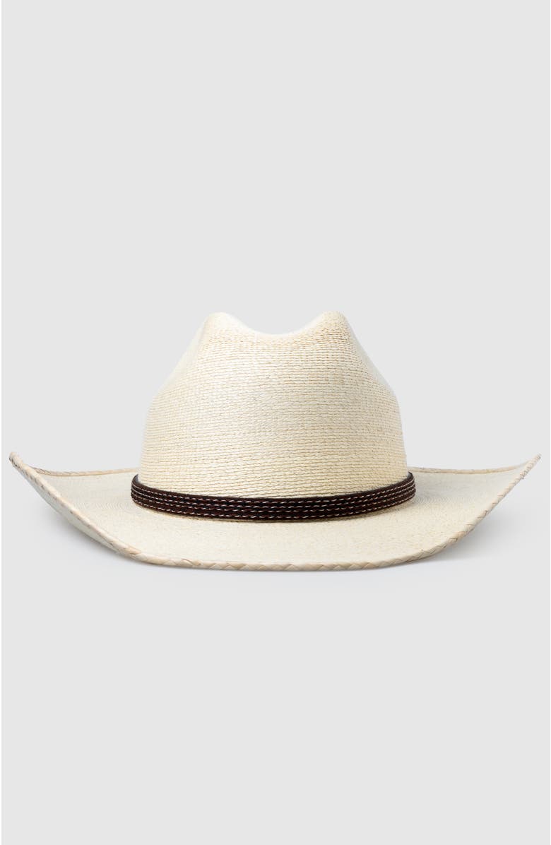 Manela Solstice  Handwoven Straw Sun Hat - Bohemian Summer Cowboy Hat, Alternate, color, Natural / Brown