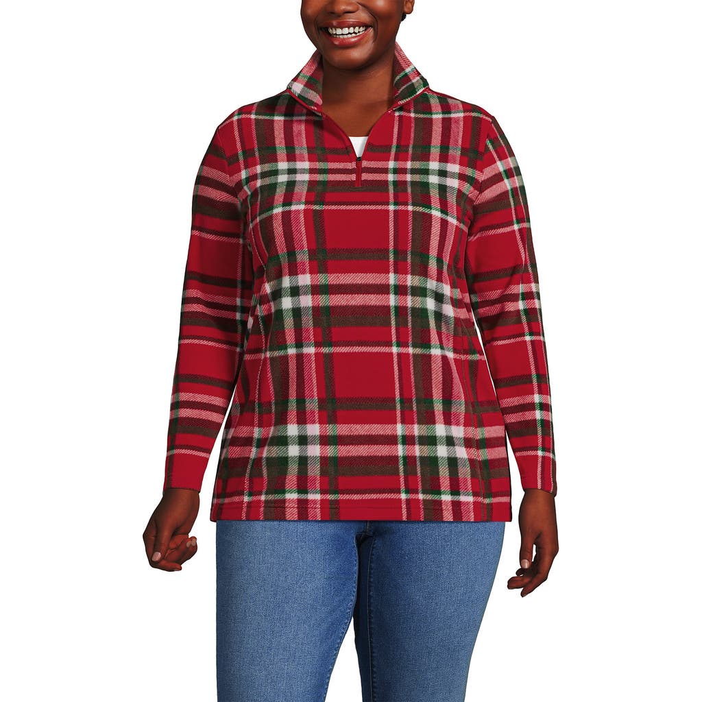 Lands' End Anyweather Fleece Quarter Zip Pullover In Multi