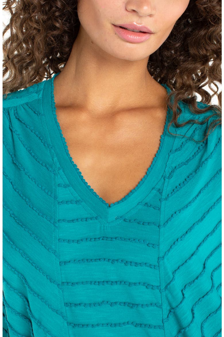 Texture Peplum Top, Alternate, color, TEAL TIDE