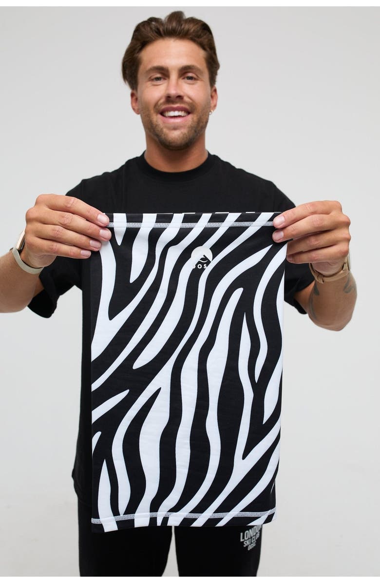 OOSC Neckwarmer - Hotel California Zebra Print, Alternate, color, Black And White Zebra Pattern