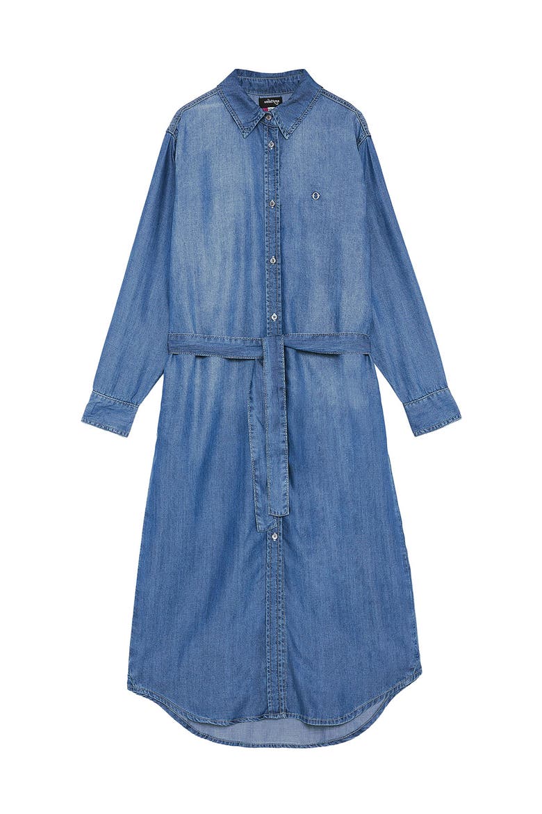 Denim Shirt Dress, Alternate, color, Blue