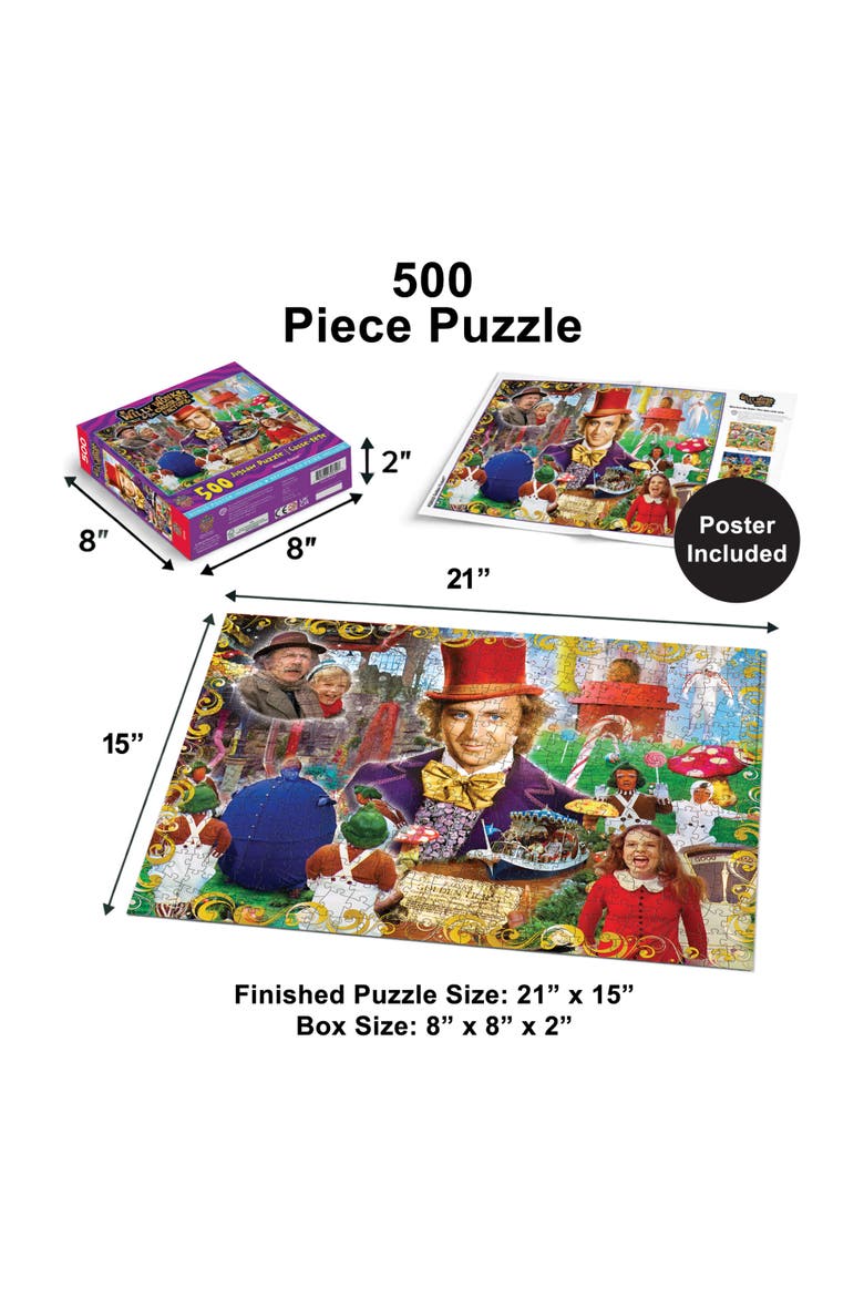 Willy Wonka Golden Ticket 500pc Puzzle, Alternate, color, Multicolor